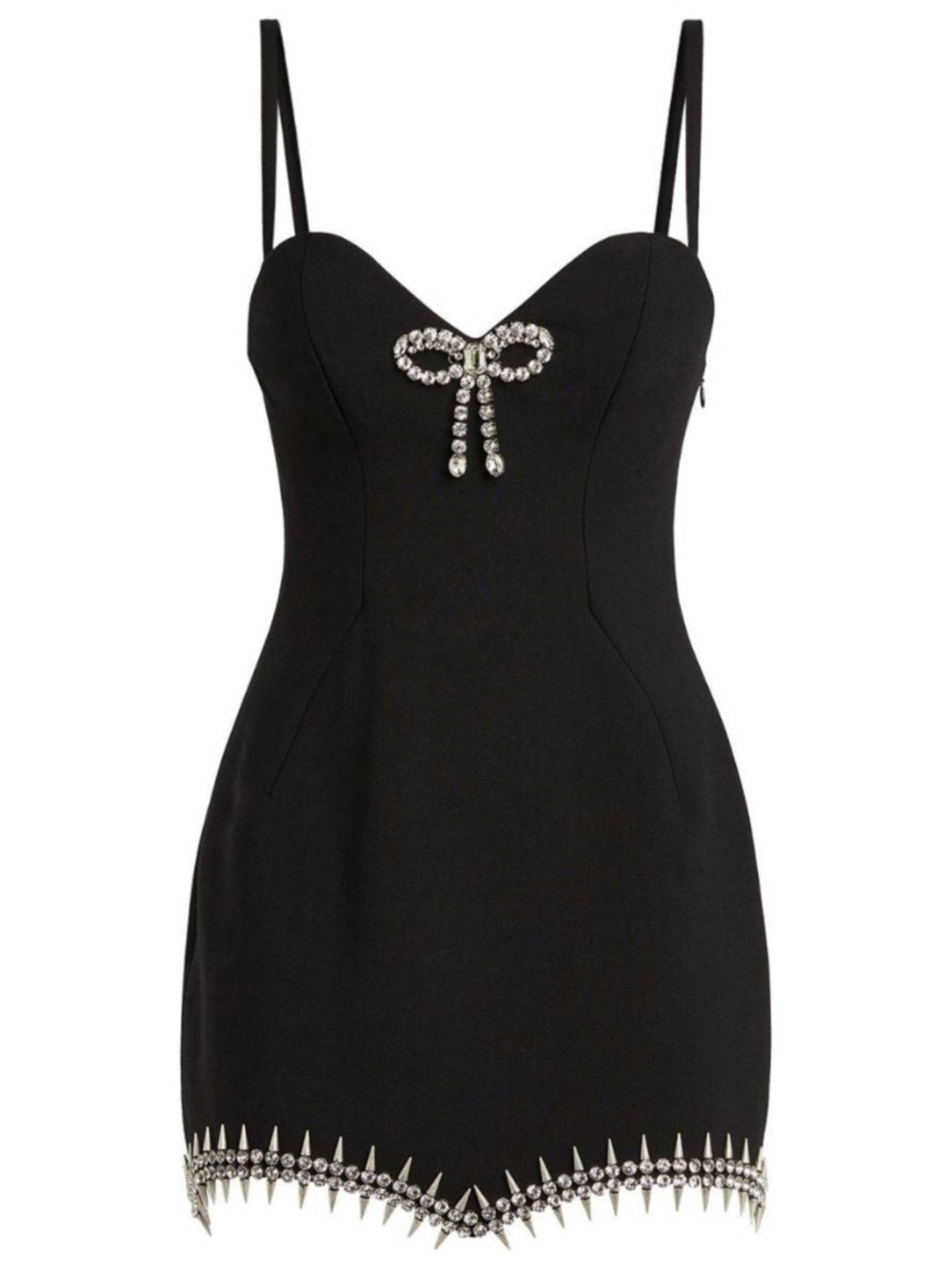 AREA Crystal Spike Mini Dress